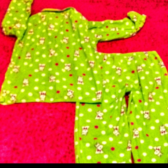 Kim Rogers Pajama Set Size M Lime Scottie Print - Picture 3 of 5